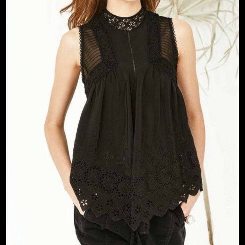 Ulla Johnson Litsa black silk mock neck top